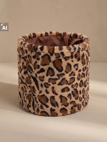 Sinsay - Plišana košara za pohranu s ručkama s leopard uzorkom