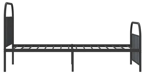 Metalni okvir kreveta uzglavlje i podnožje crni 100x200 cm - Crna 100 x 200 cm s uzglavljem i podnožjem Crna