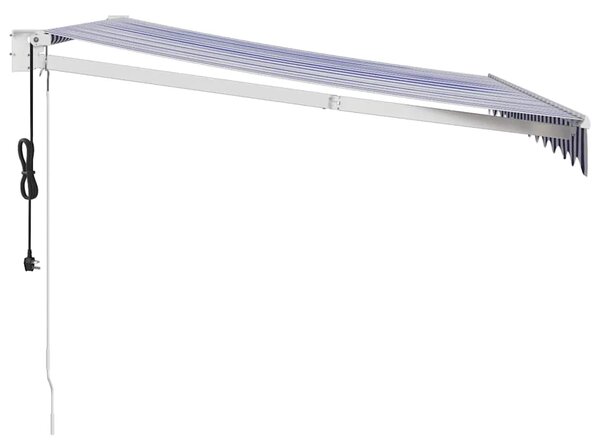 Automatska tenda na uvlačenje plavo-bijela 3 5 x 2 5 m - Plava i bijela 3.5 x 2.5 m 1 s bijelim okvirom