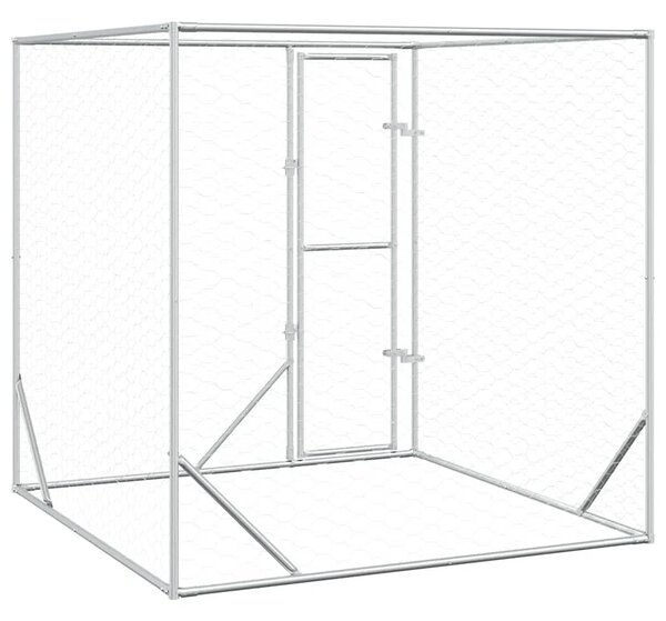 Vanjski kavez za pse srebrni 2 x 2 x 2 m od pocinčanog čelika - 2 x 2 x 2 m 1 2 x 2 x 2 m