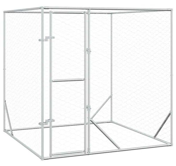 Vanjski kavez za pse srebrni 2 x 2 x 2 m od pocinčanog čelika - 2 x 2 x 2 m 1 2 x 2 x 2 m
