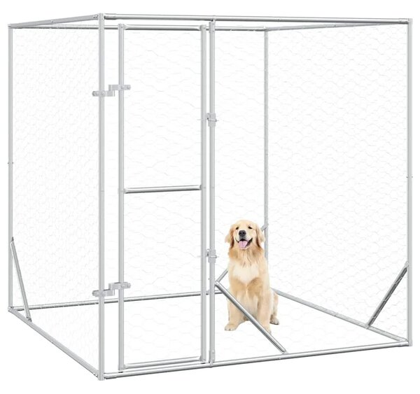 Vanjski kavez za pse srebrni 2 x 2 x 2 m od pocinčanog čelika - 2 x 2 x 2 m 1 2 x 2 x 2 m