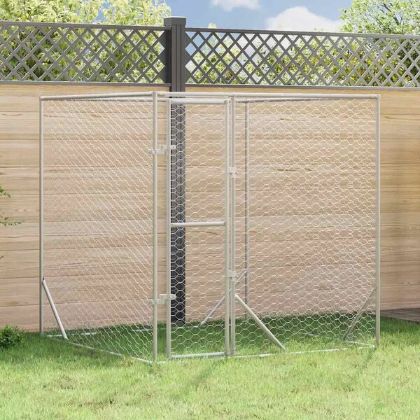 Vanjski kavez za pse srebrni 2 x 2 x 2 m od pocinčanog čelika - 2 x 2 x 2 m 1 2 x 2 x 2 m