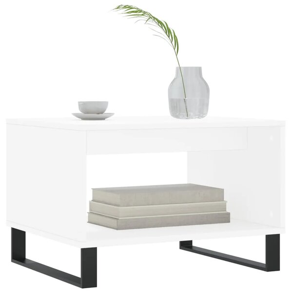 Stolić za kavu bijeli 60 x 50 x 40 cm od konstruiranog drva - Bijela 1 Bijela