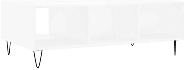 Stolić za kavu bijeli 104 x 60 x 35 cm od konstruiranog drva - Bijela 1 Bijela