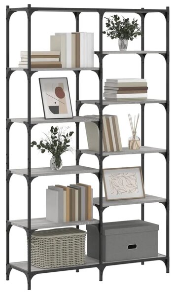 Regal za knjige siva boja hrasta 100x32x170 cm drvo i željezo - Sivi hrast sonoma 1 Sivi hrast sonoma