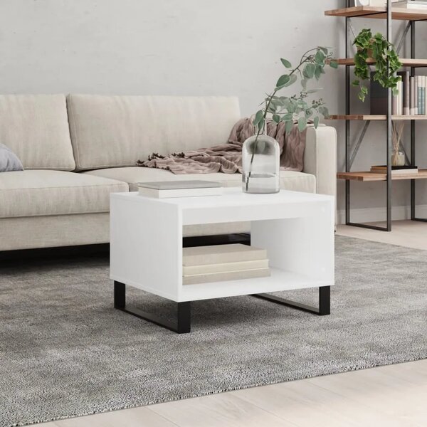 Stolić za kavu bijeli 60 x 50 x 40 cm od konstruiranog drva - Bijela 1 Bijela