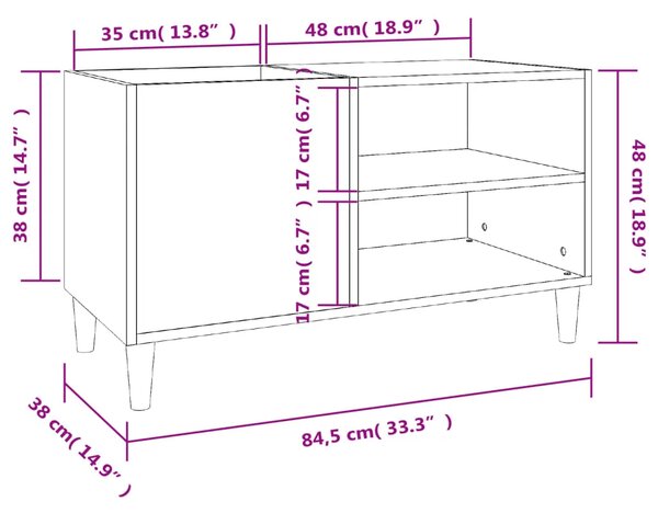 Ormarić za ploče bijeli 84 5 x 38 x 48 cm od konstruiranog drva - Bijela 84.5 x 38 x 48 cm 1 Bijela