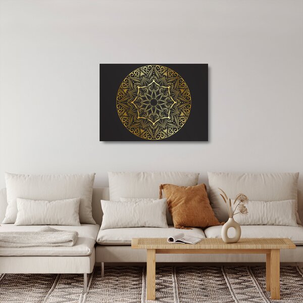 Staklena slika zlatne apstrakcije (70x50 cm)