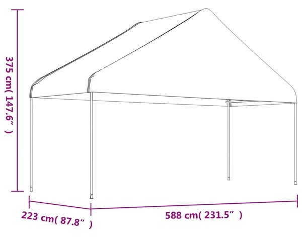 Sjenica s krovom bijela 8 92 x 5 88 x 3 75 m polietilen - 8.92 x 5.88 x 3.75 m 1 8.92 x 5.88 x 3.75 m