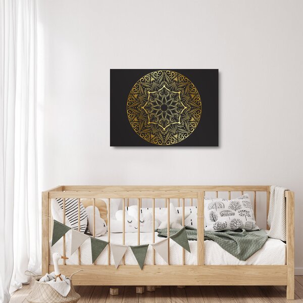 Staklena slika zlatne apstrakcije (70x50 cm)