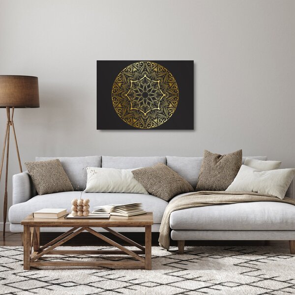 Staklena slika zlatne apstrakcije (70x50 cm)