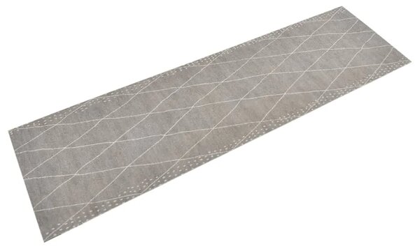 Kuhinjski tepih perivi s uzorkom rombova 45 x 150 cm baršunasti - Svjetlosiva 45 x 150 cm 1 Svjetlosiva