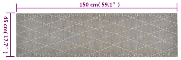 Kuhinjski tepih perivi s uzorkom rombova 45 x 150 cm baršunasti - Svjetlosiva 45 x 150 cm 1 Svjetlosiva