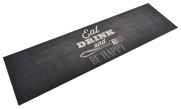 Kuhinjski tepih perivi s natpisom crni 45 x 150 cm baršunasti - Crno-bijelo 45 x 150 cm 1 Crno-bijelo