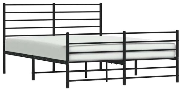 Metalni okvir kreveta uzglavlje i podnožje crni 160x200 cm - Crna 160 x 200 cm s uzglavljem i podnožjem Crna