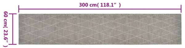 Kuhinjski tepih perivi s uzorkom rombova 60 x 300 cm baršunasti - Svjetlosiva 60 x 300 cm 1 Svjetlosiva