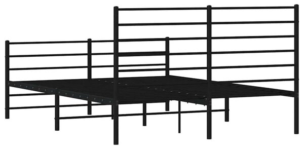 Metalni okvir kreveta uzglavlje i podnožje crni 160x200 cm - Crna 160 x 200 cm s uzglavljem i podnožjem Crna