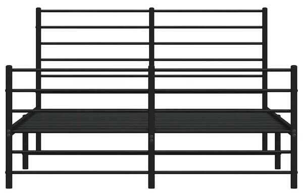 Metalni okvir kreveta uzglavlje i podnožje crni 160x200 cm - Crna 160 x 200 cm s uzglavljem i podnožjem Crna
