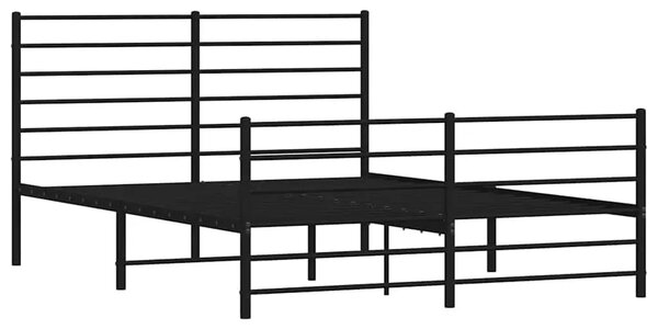 Metalni okvir kreveta uzglavlje i podnožje crni 160x200 cm - Crna 160 x 200 cm s uzglavljem i podnožjem Crna