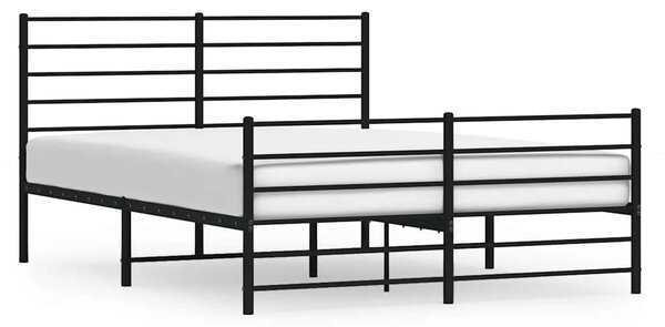 Metalni okvir kreveta uzglavlje i podnožje crni 160x200 cm - Crna 160 x 200 cm s uzglavljem i podnožjem Crna