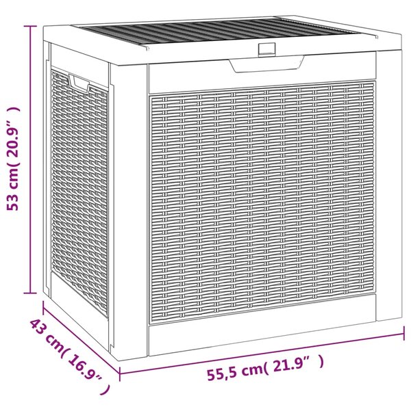 Vrtna kutija za pohranu svjetlosmeđa 55 5x43x53 cm polipropilen - Svjetlosmeđa Svjetlosmeđa