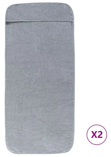 Ručnici za plažu 2 kom sivi 75 x 200 cm od tkanine 400 GSM - Siva 75 x 200 cm 2 Siva