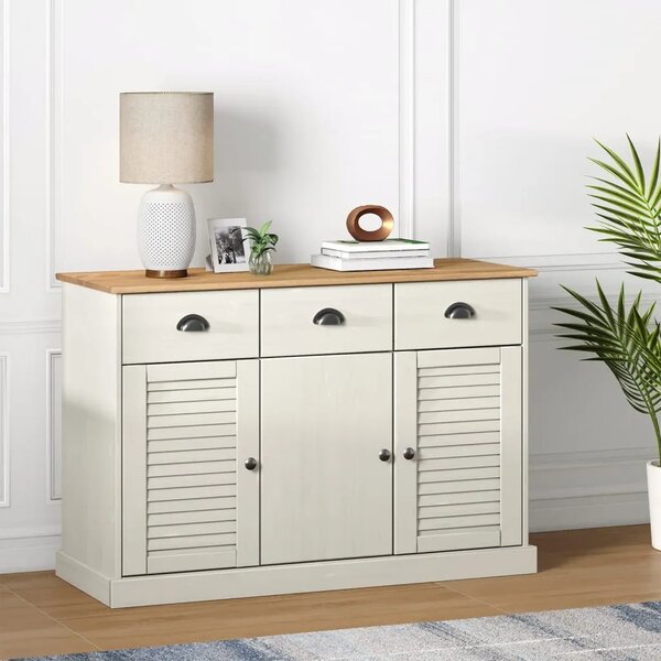 Komoda s ladicama VIGO 113x40x75 cm bijela od masivne borovine - Bijela 1 Bijela