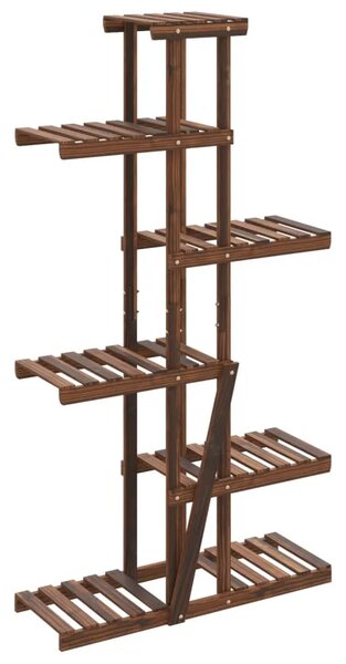 Stalak za cvijeće 75 x 25 x 140 5 cm od masivne jelovine - Smeđa 75 x 25 x 140.5 cm 1 Smeđa