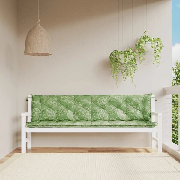 Jastuci za vrtnu klupu 2 kom s uzorkom lišća 200x50x7cm tkanina - Uzorak lišća 200 cm 2 Uzorak lišća