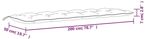 Jastuci za vrtnu klupu 2 kom s uzorkom lišća 200x50x7cm tkanina - Uzorak lišća 200 cm 2 Uzorak lišća