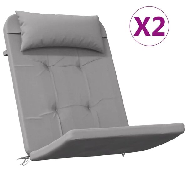 Jastuci za stolicu Adirondack 2 kom sivi od tkanine Oxford - Siva 2 Siva