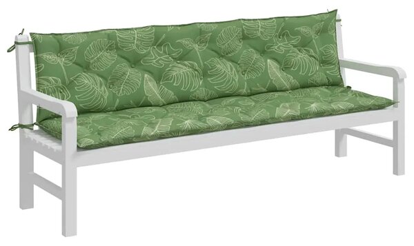 Jastuci za vrtnu klupu 2 kom s uzorkom lišća 200x50x7cm tkanina - Uzorak lišća 200 cm 2 Uzorak lišća