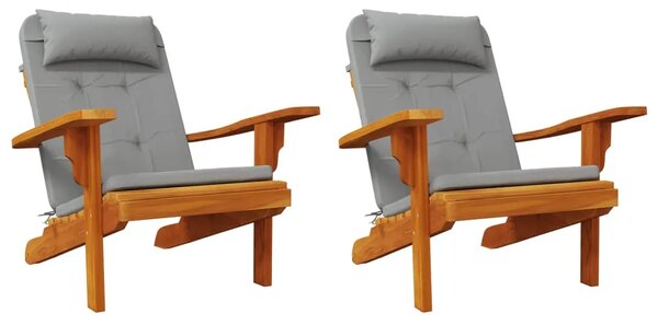 Jastuci za stolicu Adirondack 2 kom sivi od tkanine Oxford - Siva 2 Siva