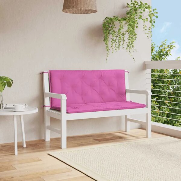 Jastuci za vrtnu klupu 2 kom ružičasti 120x50x7 cm tkanina - Ružičasta 120 cm 2 Ružičasta