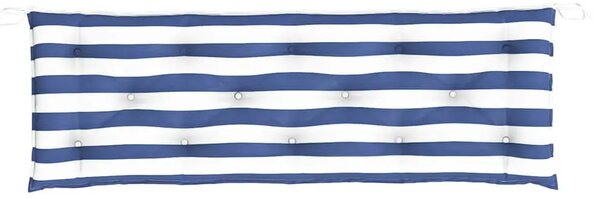 Jastuci za vrtnu klupu 2 kom plavo-bijeli prugasti 150x50x7 cm - Plava i bijela 150 cm 2 Plava i bijela
