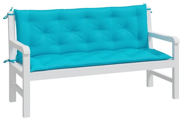 Jastuci za vrtnu klupu 2 kom tirkizni 150x50x7 cm od tkanine - Tirkizna 150 cm 2 Tirkizna