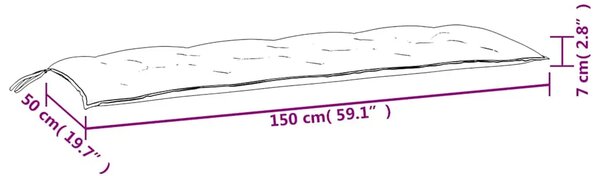 Jastuci za vrtnu klupu 2 kom višebojni 150x50x7 cm od tkanine - Šareni 150 cm 2 Šareni