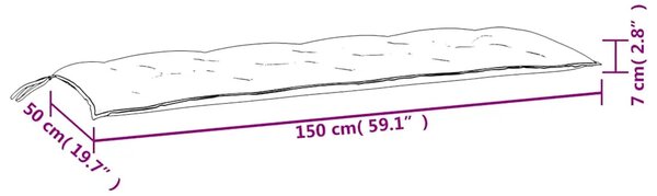 Jastuci za vrtnu klupu 2 kom plavo-bijeli prugasti 150x50x7 cm - Plava i bijela 150 cm 2 Plava i bijela