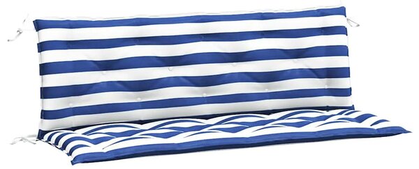 Jastuci za vrtnu klupu 2 kom plavo-bijeli prugasti 150x50x7 cm - Plava i bijela 150 cm 2 Plava i bijela
