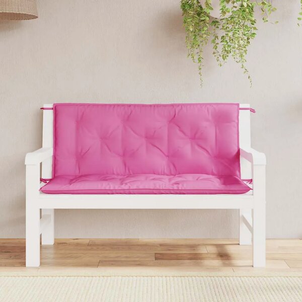 Jastuci za vrtnu klupu 2 kom ružičasti 120x50x7 cm tkanina - Ružičasta 120 cm 2 Ružičasta