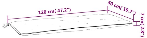 Jastuci za vrtnu klupu 2 kom ružičasti 120x50x7 cm tkanina - Ružičasta 120 cm 2 Ružičasta