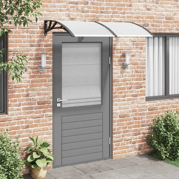 Nadstrešnica za vrata crna i prozirna 150 x 75 cm polikarbonat - Crna i prozirna 150 x 75 cm 1 sa 6 ploča