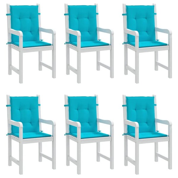 Jastuci za stolicu s niskim naslonom 6 kom tirkizni od tkanine - Tirkizna 100 x 50 x 4 cm 6 Tirkizna