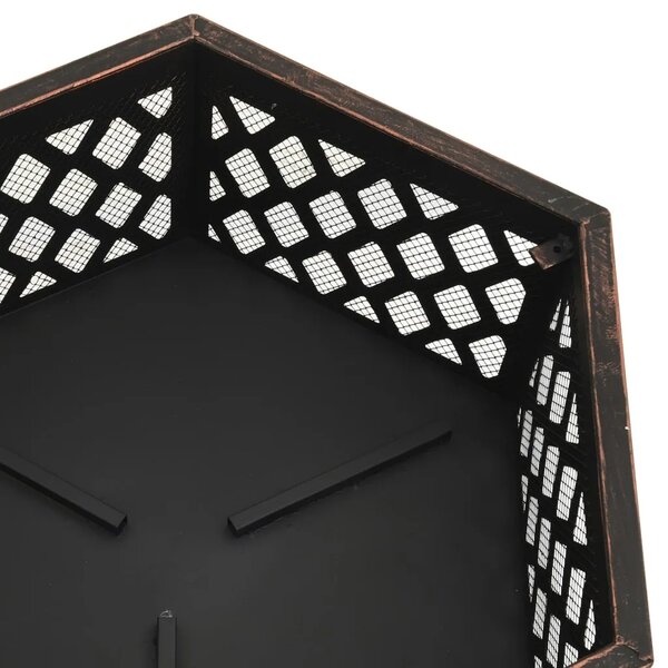 Rustikalna posuda za vatru sa žaračem 62x54x56 cm XXL čelična