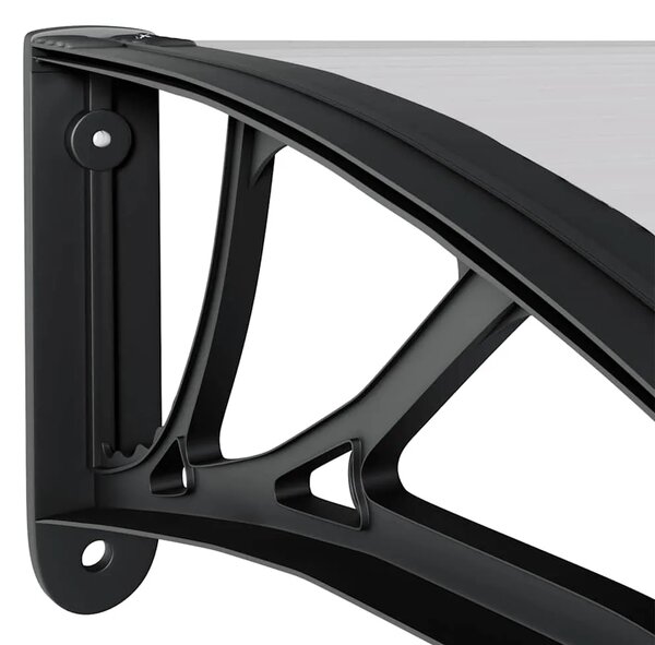 Nadstrešnica za vrata crna i prozirna 150 x 75 cm polikarbonat - Crna i prozirna 150 x 75 cm 1 sa 6 ploča