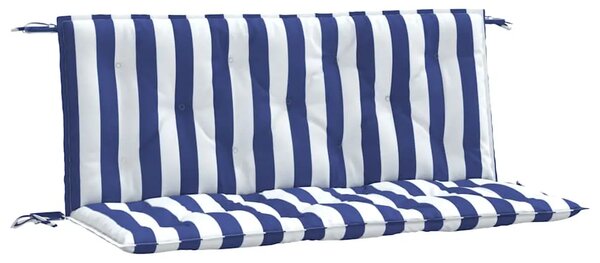 Jastuci za vrtnu klupu 2 kom plavo-bijeli prugasti 120x50x7 cm - Plava i bijela 120 cm 2 Plava i bijela
