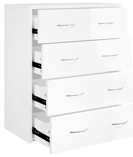 Komoda s 4 ladice 60 x 30 5 x 71 cm visoki sjaj bijela - Visoko sjajno bijela 1 Visoko sjajno bijela