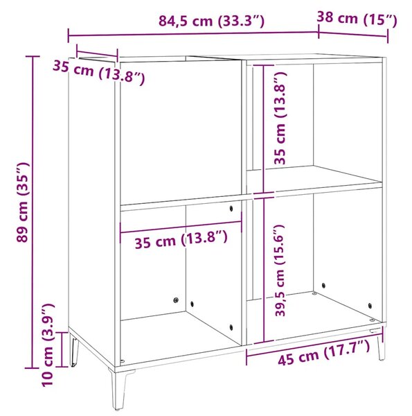 Ormarić za ploče boja hrasta 84 5x38x89 cm konstruirano drvo - sonoma hrast 1 sonoma hrast