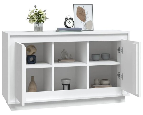 Komoda bijela 102 x 35 x 60 cm od konstruiranog drva - Bijela 1 Bijela